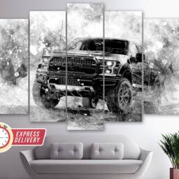 Ford F150 Raptor Truck Canvas Print, Off Road Wall Art, Poster, Decor, Pickup - thumbnail 2