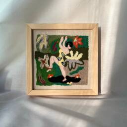 Framed Textile Wall Art Dancing Woman, Handmade Woven Decor - thumbnail 4