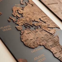 3D World Map Wall Art, Wooden Push Pin, Personalized Travel Map, Above Bed Decor, Pin Board Apartment Decor Of The - thumbnail 4
