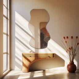 Asymmetrical Mirror, Full Length Mirror Home Decor, Bedroom Accessory, Housewarming Gift, Gift For Friend, Her - thumbnail 3