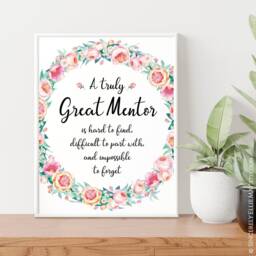 Mentor Thank You Gift Floral Wreath Art Print - Digital Download - thumbnail 3