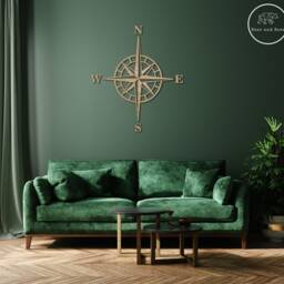 Compass - Wooden Wall Art Home Travel, Decor, Decoration, Wood, Nature, Living Room, Bedroom, Adventure, Boho - thumbnail 2