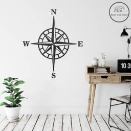 Compass - Wooden Wall Art Home Travel, Decor, Decoration, Wood, Nature, Living Room, Bedroom, Adventure, Boho - thumbnail 1