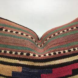 Vintage Kilim Pillow Cover, Handwoven Turkish Pillow, Bohemian Decor - 16x24 - thumbnail 3