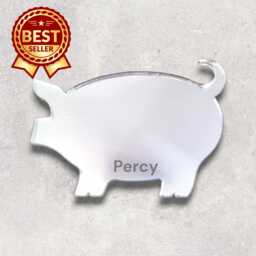Pig Acrylic Mirror Wall Art Personalized Engraving Available