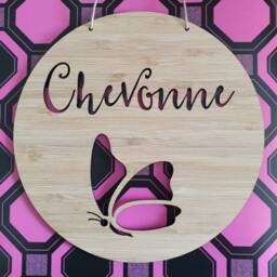 Personalised Wooden Wall-Door Hanging Butterfly Plaque-Wall Hanging-Kids Door Sign-Custom Name-Kids Gift-Baby Gift-Lasercut-Personalized - thumbnail 2