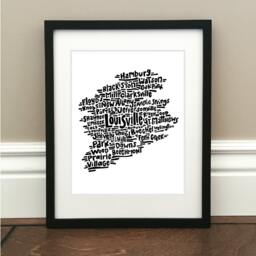 "Louisville Metro Map Art Print - Signed 8.5"" X 11" - thumbnail 1