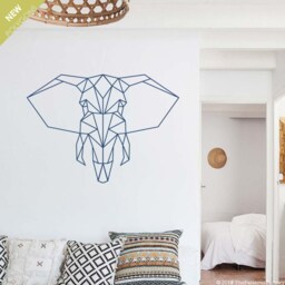 Geometric Elephant Head Wall Decal Polygon Animal Sticker - thumbnail 2