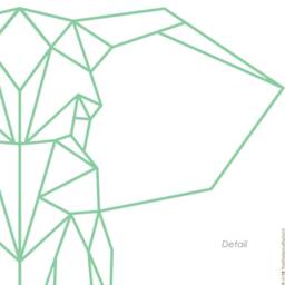 Geometric Elephant Head Wall Decal Polygon Animal Sticker - thumbnail 4