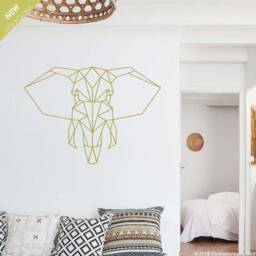 Geometric Elephant Head Wall Decal Polygon Animal Sticker - thumbnail 1
