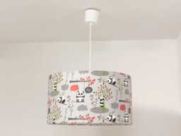 Panda-Patterned Pendant Lampshade - Perfect Gift Idea For A Newborn, Christmas, Or Birthday, Nursery Decor Girl Boy - thumbnail 1