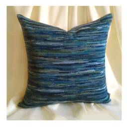 Wooven Textured Pillow Cover Striped Abstract Blue Navy Grey Dark Green Kilim Style Bohemian Home Decor Farmhouse Ethnic Boho Cushion Case - thumbnail 1