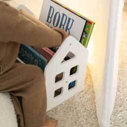 Nursery Small Bookshelf, Playroom Decor Box For Books, Toys Organization, Room Furniture, Toddler Bookcase, Portable Wooden Bookcase - thumbnail 3