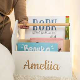 Nursery Small Bookshelf, Playroom Decor Box For Books, Toys Organization, Room Furniture, Toddler Bookcase, Portable Wooden Bookcase - thumbnail 2