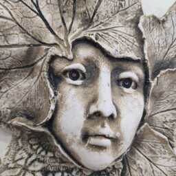 Green Girl Face Wall Plaque Home Decor Leaf - thumbnail 4
