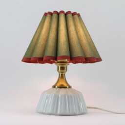 Handmade Moss Green Fabric Lamp With Ceramic Base-50# - thumbnail 4