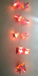 Origami-Style Electric String Lights, Cherry Blossom Design, 10 Lanterns, Several Colors To Choose From - thumbnail 3
