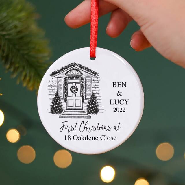 Personalised First Christmas New Home Ornament Housewarming Bauble - image 1