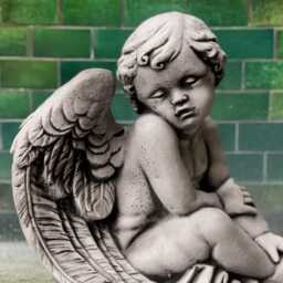 Concrete Baby Angel Figurine Stone Statue Outdoor Memorial Children Decoration Sleeping Ornament Guardian Home Sculpture Gift - thumbnail 2
