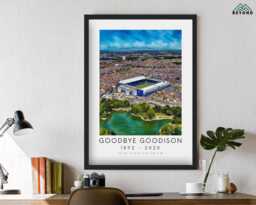 Goodbye Goodison 1892-2025 Art Painting Print - Poster Showing Everton Area in Liverpool Impressionist Gift For Him Bramley-Moore Set Of 2 - thumbnail 1