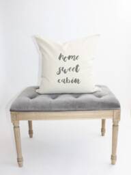 Home Sweet Cabin Pillow Cover, Housewarming Gift, Wedding Funny Pillow, Christmas, Word Cabin Lake Lakehouse - thumbnail 3