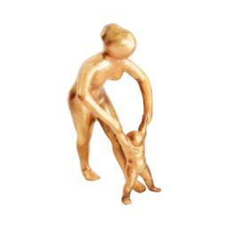 Handmade Cast Bronze Sculpture, Mother & Child, Signed Greek Art - thumbnail 2
