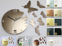 Clock Butterfly 24 Colors Wall Clock - thumbnail 1