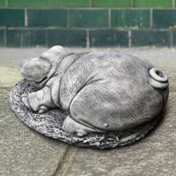Relaxing Stone Pig Statue Concrete Figurine Outdoor Farm Animal Ornament Handmade Sculpture Farmhouse Decor Cement Art - thumbnail 4
