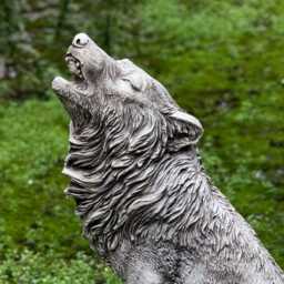 Large Howling Wolf Statue Cement Wolf Figurine Outdoor Cement Decor Concrete Sculpture Garden Ornament Unique Animal - thumbnail 2