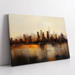 New York City Skyline Sunset America Landmark Oil Painting Style Wall Art Framed Calming Canvas Poster Print Home/Office Room Decor Gifts - thumbnail 2