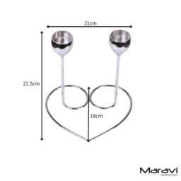 Tansari Heart Candle Holder Chrome Metal - thumbnail 4