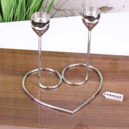 Tansari Heart Candle Holder Chrome Metal
