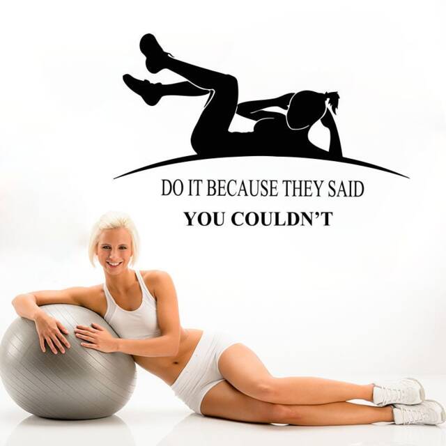 Motivational Fitness Quote Wall Decal Gym Decor T770 - image 1