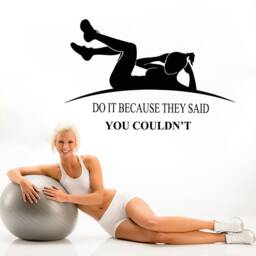 Motivational Fitness Quote Wall Decal Gym Decor T770 - thumbnail 1