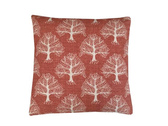 Woodland Oak Tree Double Sided Pillow Cover Burnt Orange Linen Cushion Sham - image 1