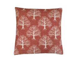 Woodland Oak Tree Double Sided Pillow Cover Burnt Orange Linen Cushion Sham - thumbnail 1