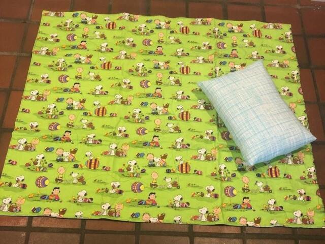 Snoopy Peanuts Gang Easter Pillow, Pillowcase & Quilted Blanket Set - image 1