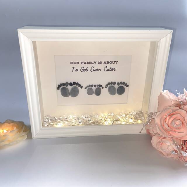 Family Feet Baby Nursery Pebble Art Picture Decor For Nursery New Baby Frame Shower Personalised Gift Babys First Birthday - image 1