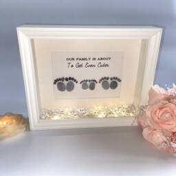 Family Feet Baby Nursery Pebble Art Picture Decor For Nursery New Baby Frame Shower Personalised Gift Babys First Birthday - thumbnail 1