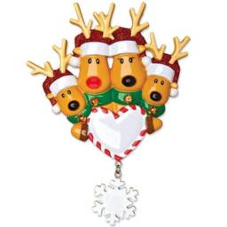 Personalised Resin Hanging Decoration , Christmas, Reindeer Family 2, 3, 4 Or 5, Personalized - thumbnail 3