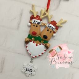 Personalised Resin Hanging Decoration , Christmas, Reindeer Family 2, 3, 4 Or 5, Personalized - thumbnail 2