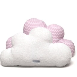 Cloud Pillow - Cuddle Pillow For Kids With Terry On The Backside Pink Chevron - thumbnail 2