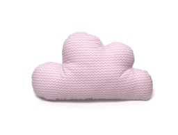 Cloud Pillow - Cuddle Pillow For Kids With Terry On The Backside Pink Chevron - thumbnail 1