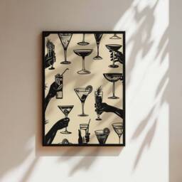 Cheers Art Print, Retro Wall Art, Kitchen Bar Drink Poster, Home Accessories, Gift For Cocktail Lover Aesthetic Decor - thumbnail 2