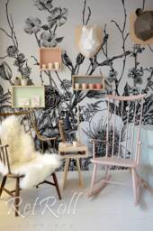 Black Meadow - Removable Wall Mural, Design, Covering, Reusable, Black, Sketch, Nature, Print, White, Fashion, Repeat, Subtle #87 - thumbnail 1
