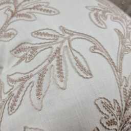 John Lewis & Partners Acanthus Fabric Cushion Cover Crewel Beige Embroidery On Off White Cotton Background - Pillow Throw Country Home - thumbnail 3