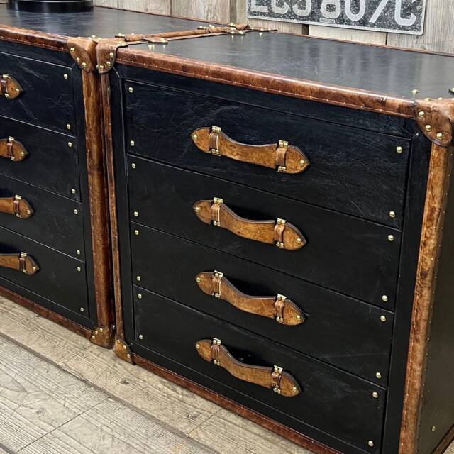 Tailored Luxury Leather Nightstands Vanities Bedroom Furniture - image 1