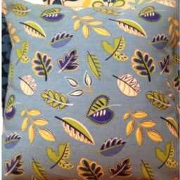 Blue Loose Leaf Decorative Pillow Cover 16 X Inch With Gorgeous Home Decor Fabric Daybreak - thumbnail 1
