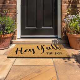 Fun Entryway Hey Y'all Doormat - Front Porch Decor Housewarming Gift Custom Door Mat With Southern Design New Home Farmhouse - thumbnail 3