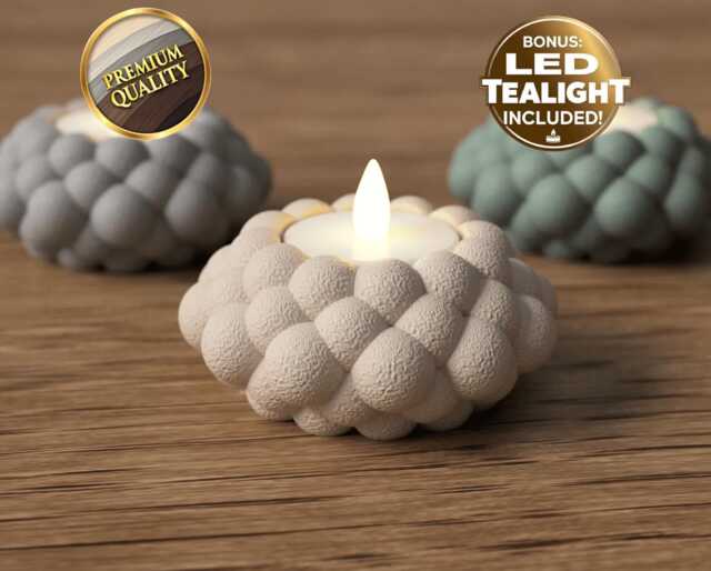 Bubble Candle Holder - Led Tealight Modern Home Decor Minimalist Table Gift - image 1